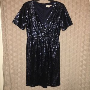 Like new, blue sequined cocktail dress